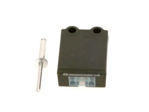 Schwarze elektronische Steuerungseinheit von Bosch mit zwei Anschlussbuchsen und einem abnehmbaren Metallstift daneben.